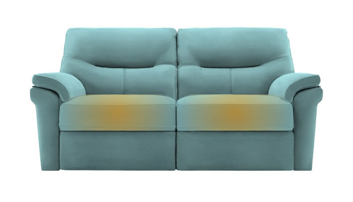 G Plan Seattle Heated 2.5 Seater Sofa Plush Airforce